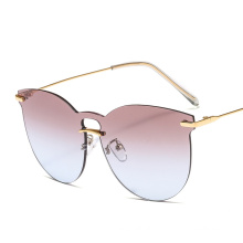 Men And Women Personality Luxury Brand Designer Mini Metal Frameless Sunglasses